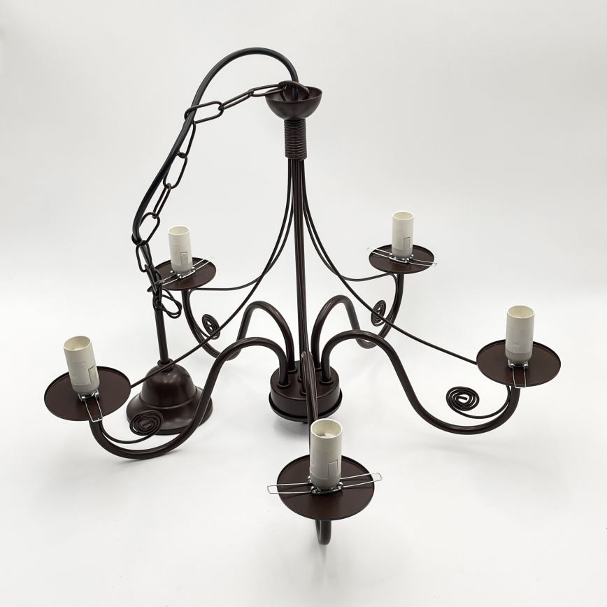 Brilagi - LED Hängeleuchte an Kette COTTAGE 5xE14/40W/230V braun/weiß