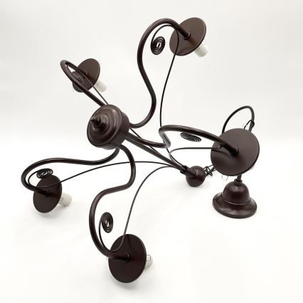 Brilagi - LED Hängeleuchte an Kette COTTAGE 5xE14/40W/230V braun/weiß