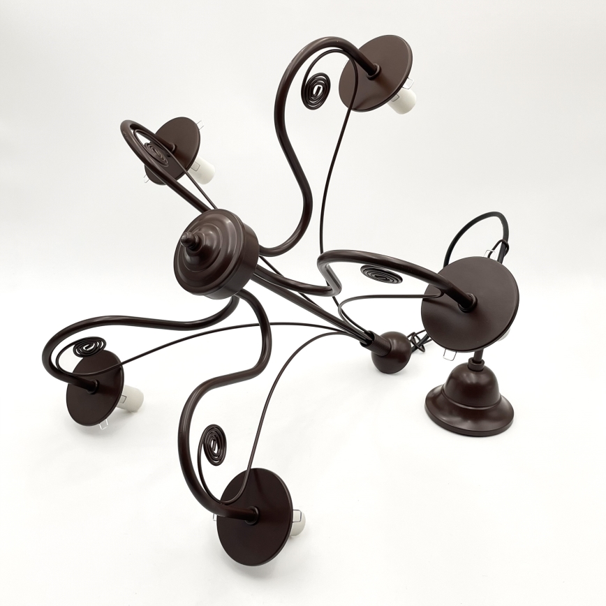 Brilagi - LED Hängeleuchte an Kette COTTAGE 5xE14/40W/230V braun/weiß