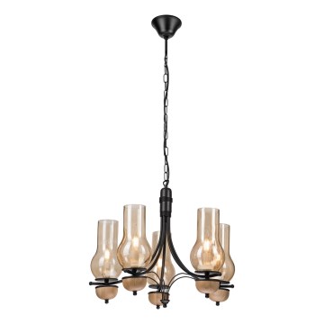 Brilagi - LED Hängeleuchte an Kette COTTAGE 5xE14/40W/230V Buche/braun