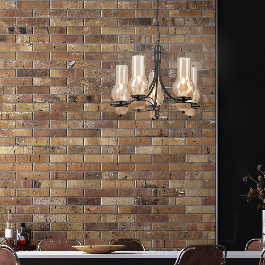 Brilagi - LED Hängeleuchte an Kette COTTAGE 5xE14/40W/230V Buche/braun