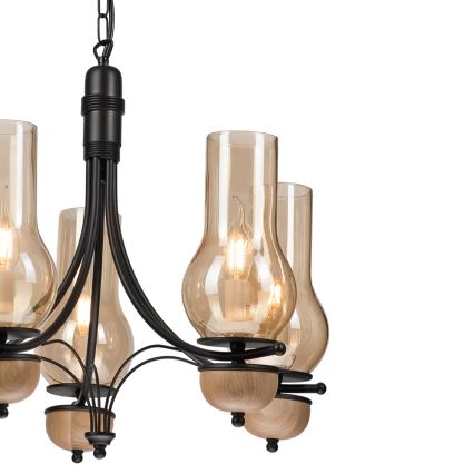 Brilagi - LED Hängeleuchte an Kette COTTAGE 5xE14/40W/230V Buche/braun