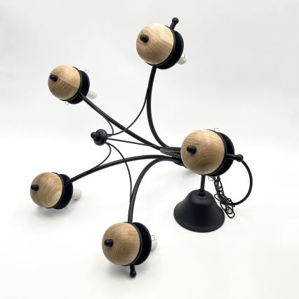 Brilagi - LED Hängeleuchte an Kette COTTAGE 5xE14/40W/230V Buche/weiß