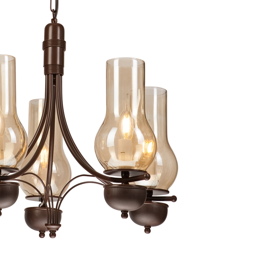 Brilagi - LED Hängeleuchte an Kette COTTAGE 5xE14/40W/230V Eiche/braun