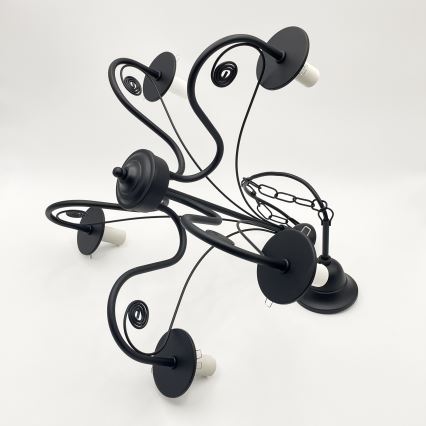 Brilagi - LED Hängeleuchte an Kette COTTAGE 5xE14/40W/230V schwarz/braun