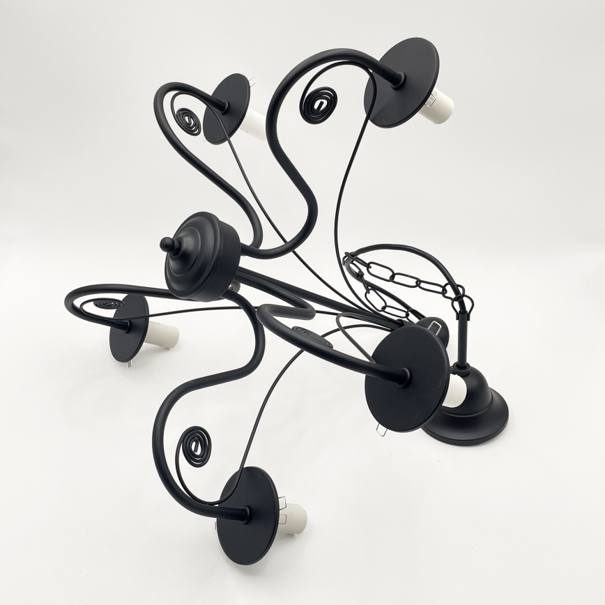 Brilagi - LED Hängeleuchte an Kette COTTAGE 5xE14/40W/230V schwarz/braun