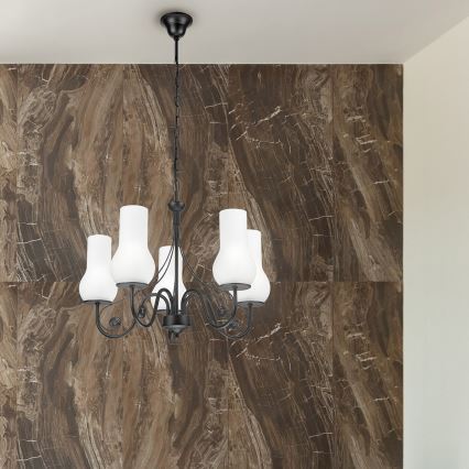 Brilagi - LED Hängeleuchte an Kette COTTAGE 5xE14/40W/230V schwarz/weiß