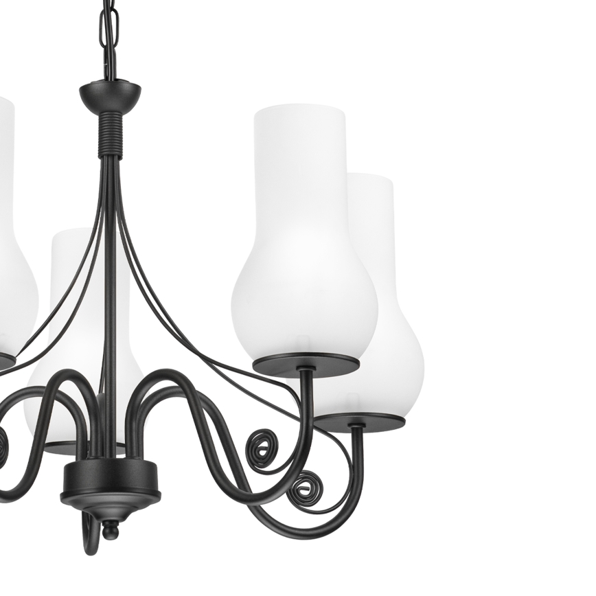 Brilagi - LED Hängeleuchte an Kette COTTAGE 5xE14/40W/230V schwarz/weiß