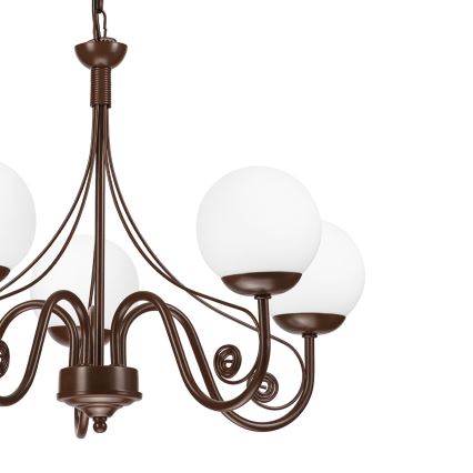 Brilagi - LED Hängeleuchte an Kette COTTAGE 5xG9/40W/230V braun/weiß