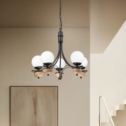 Brilagi - LED Hängeleuchte an Kette COTTAGE 5xG9/40W/230V Buche/weiß