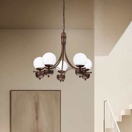 Brilagi - LED Hängeleuchte an Kette COTTAGE 5xG9/40W/230V Eiche/weiß