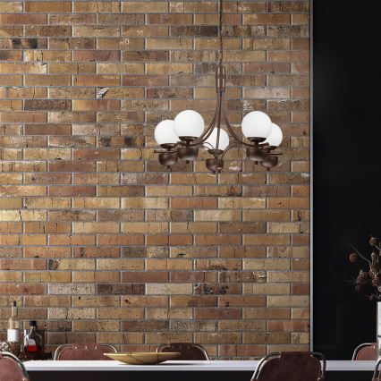 Brilagi - LED Hängeleuchte an Kette COTTAGE 5xG9/40W/230V Eiche/weiß