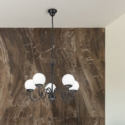 Brilagi - LED Hängeleuchte an Kette COTTAGE 5xG9/40W/230V schwarz/weiß