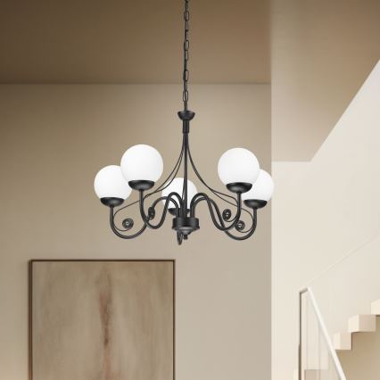 Brilagi - LED Hängeleuchte an Kette COTTAGE 5xG9/40W/230V schwarz/weiß