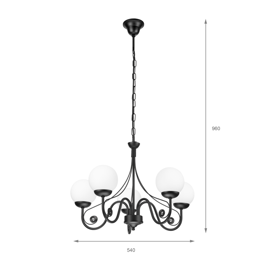 Brilagi - LED Hängeleuchte an Kette COTTAGE 5xG9/40W/230V schwarz/weiß