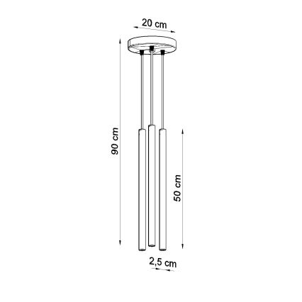 Brilagi -  LED-Hängeleuchte an Schnur DRIFA 3xG9/4W/230V schwarz