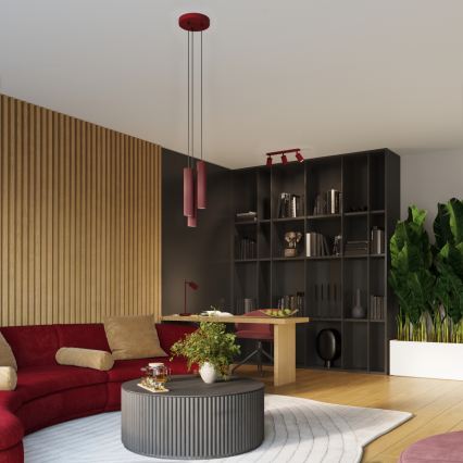 Brilagi - LED-Hängeleuchte an Seil CRESTO 1xGU10/10W/230V burgunderrot