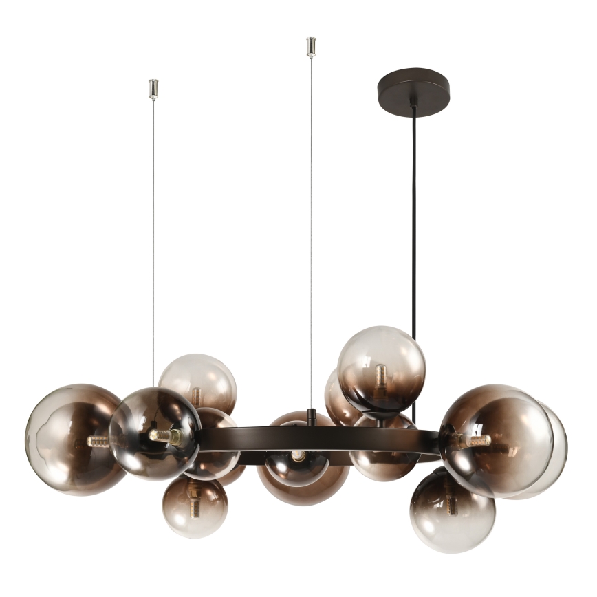 Brilagi - LED-Hängeleuchte an Seil MILLA 15xG9/3W/230V braun/rauchbraun