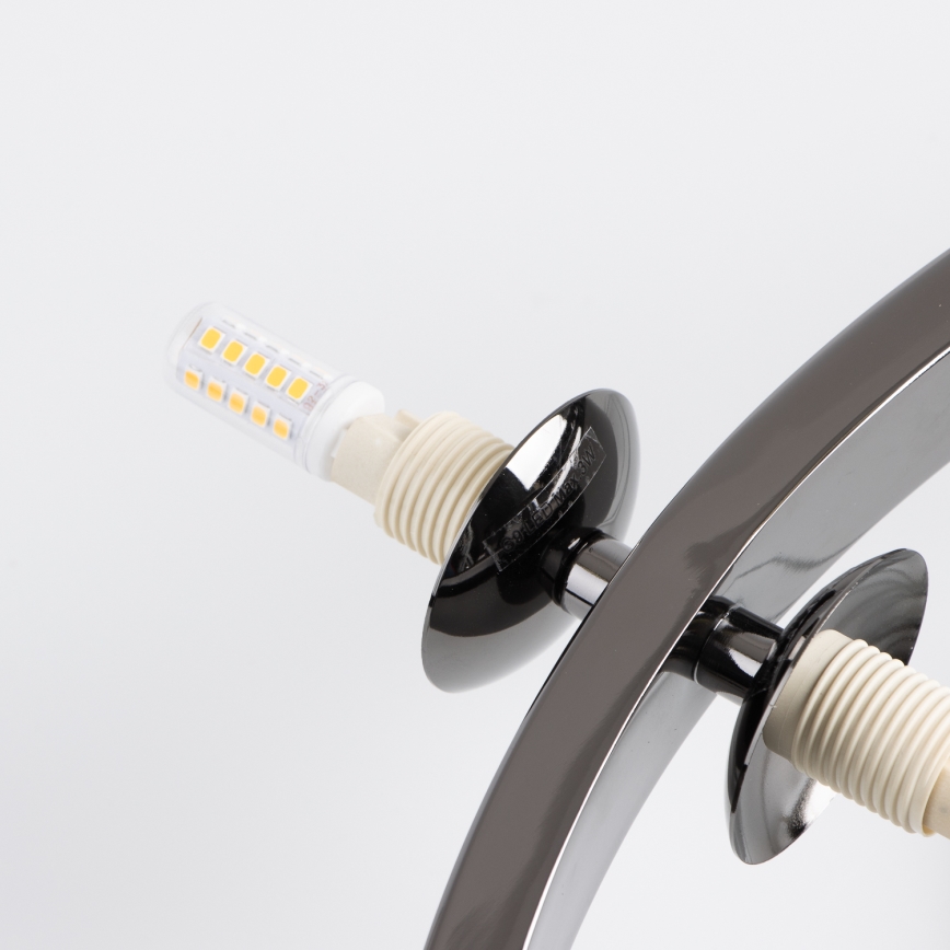 Brilagi - LED-Hängeleuchte an Stahlseil MILLA 15xG9/3W/230V Schwarz-Chrom/Rauchglas