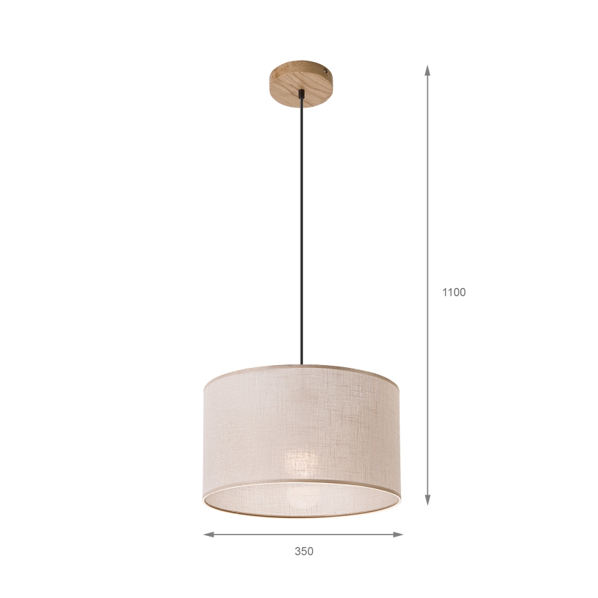Brilagi - LED Hängeleuchte ANTHONY 1xE27/60W/230V Eiche/beige