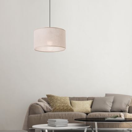 Brilagi - LED Hängeleuchte an Seil ANTHONY 1xE27/60W/230V Eiche Nussbaum/Beige