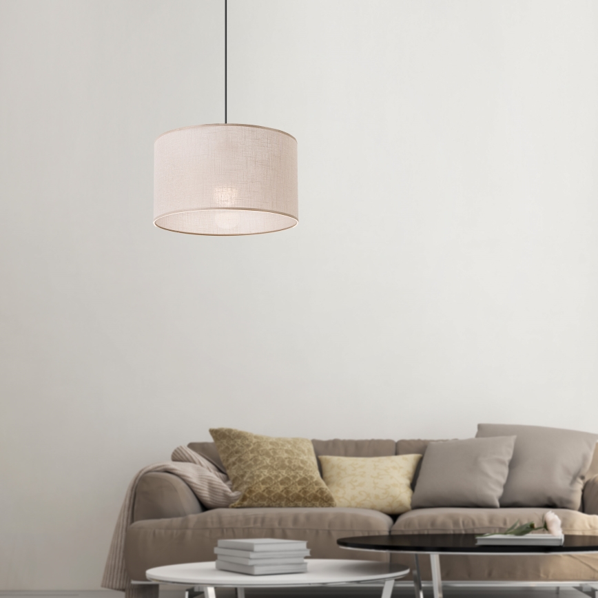 Brilagi - LED Hängeleuchte an Seil ANTHONY 1xE27/60W/230V Eiche Nussbaum/Beige