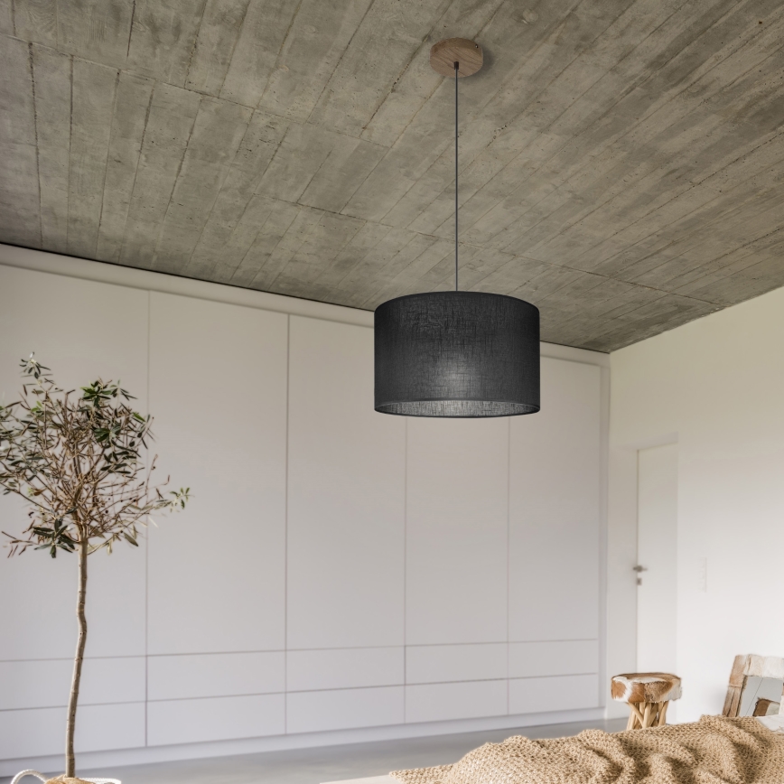 Brilagi - LED Hängeleuchte an Kabel ANTHONY 1xE27/60W/230V Eiche Nussbaum/Schwarz