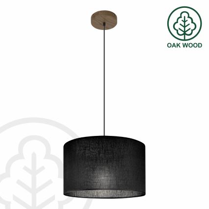 Brilagi - LED Hängeleuchte an Kabel ANTHONY 1xE27/60W/230V Eiche Nussbaum/Schwarz