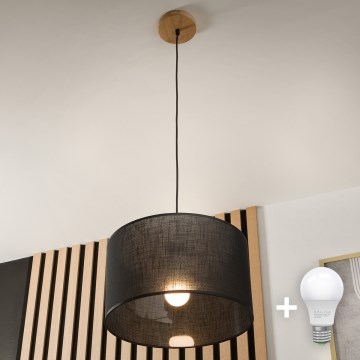 Brilagi - LED Hängeleuchte ANTHONY 1xE27/60W/230V Eiche/schwarz