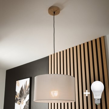 Brilagi - LED Hängeleuchte ANTHONY 1xE27/60W/230V Eiche/weiß