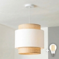 Brilagi - LED-Hängeleuchte CERIA an Kabel, 1xE27/40W/230V, Ø 30 cm, beige/weiß