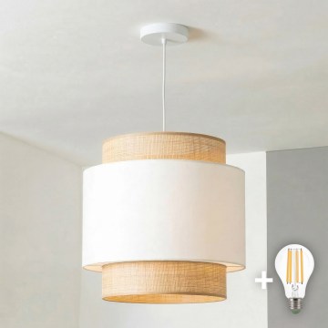 Brilagi - LED-Hängeleuchte CERIA an Kabel, 1xE27/40W/230V, Ø 30 cm, beige/weiß