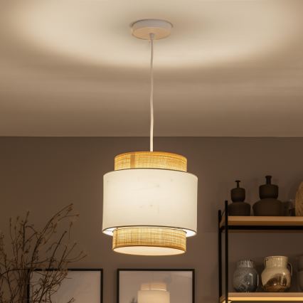 BRILAGI - LED-Hängeleuchte CERIA an Kabel, 1xE27/40W/230V, Ø 30 cm, beige/weiß