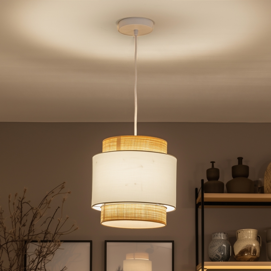 BRILAGI - LED-Hängeleuchte CERIA an Kabel, 1xE27/40W/230V, Ø 30 cm, beige/weiß