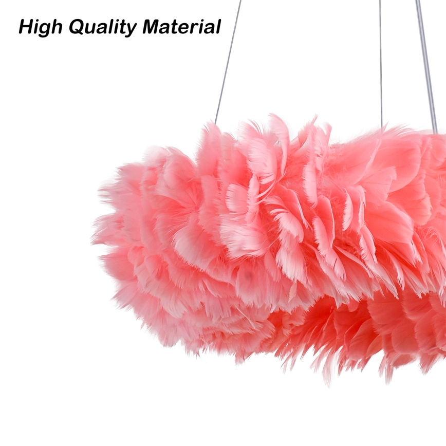 BRILAGI - LED-Hängeleuchte FEATHER mit Kabelaufhängung, 3x E27/40W/230V + 3x LED/3W, Ø 50 cm, rosa