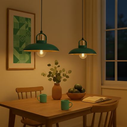 Brilagi - LED Hängeleuchte FLAMENGO 2xE27/60W/230V grün