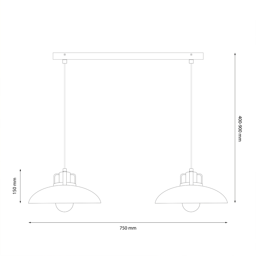 Brilagi - LED Hängeleuchte FLAMENGO 2xE27/60W/230V weiß