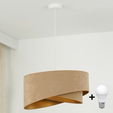 Brilagi - LED-Hängeleuchte LYRA 1xE27/15W/230V braun/golden