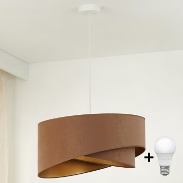 Brilagi - LED-Hängeleuchte LYRA 1xE27/15W/230V braun/golden