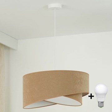 Brilagi - LED-Hängeleuchte LYRA 1xE27/15W/230V braun/weiß