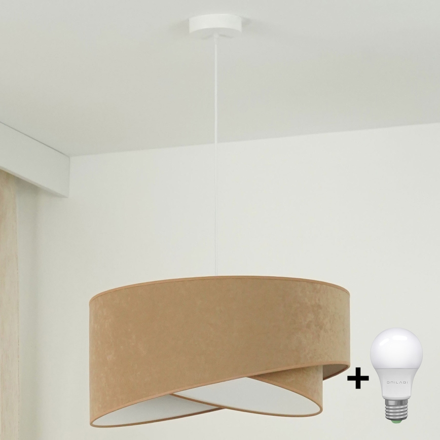 Brilagi - LED-Hängeleuchte LYRA 1xE27/15W/230V braun/weiß