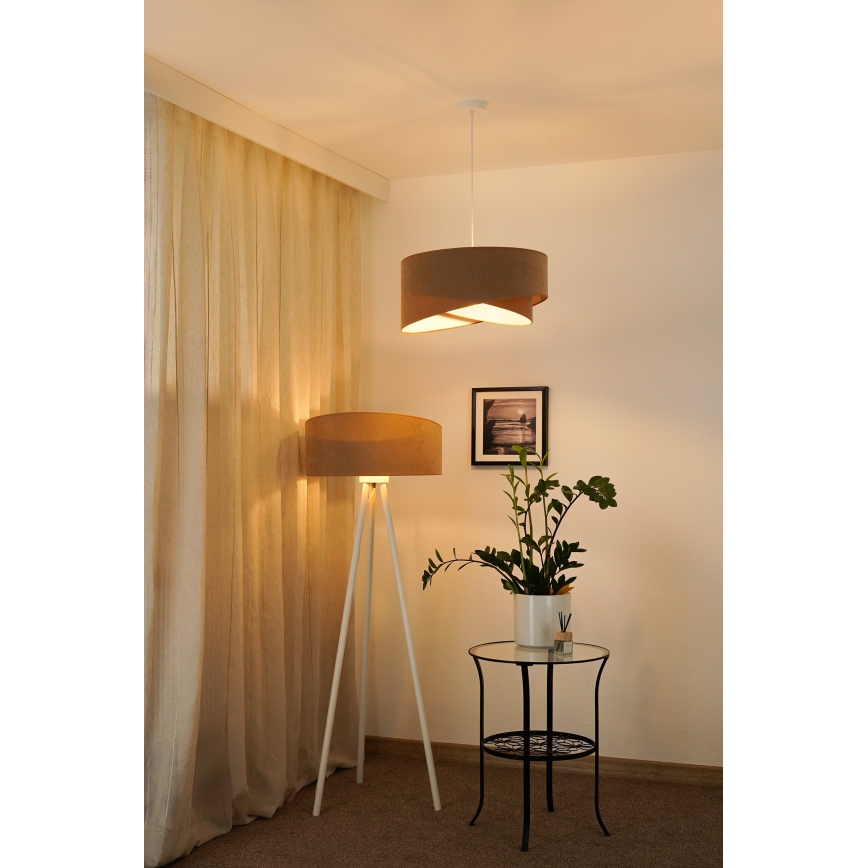 Brilagi - LED-Hängeleuchte LYRA 1xE27/15W/230V braun/weiß