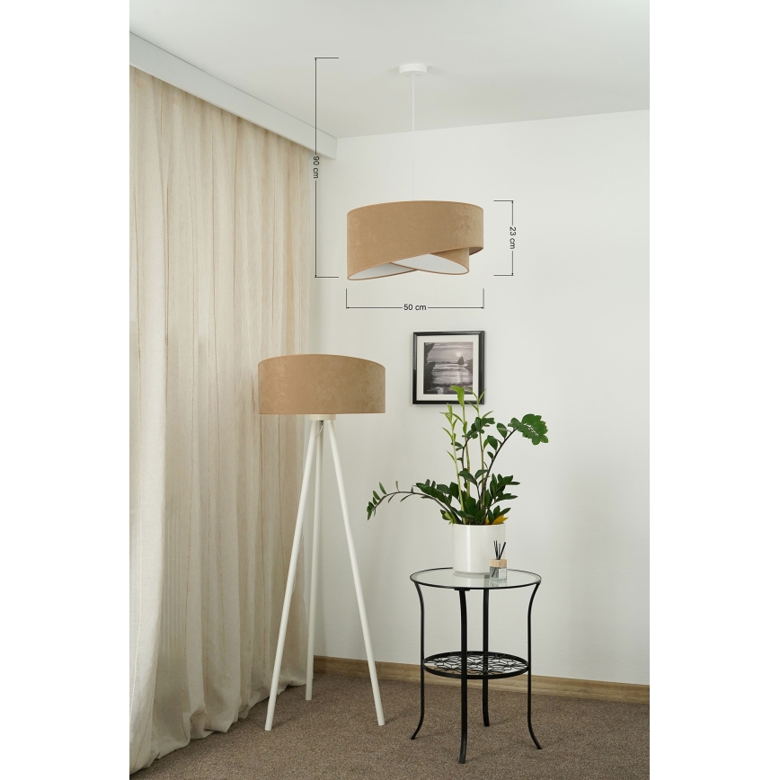 Brilagi - LED-Hängeleuchte LYRA 1xE27/15W/230V braun/weiß