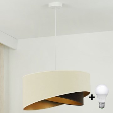Brilagi - LED-Hängeleuchte LYRA 1xE27/15W/230V cremefarben/schwarz/golden