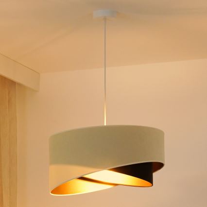 Brilagi - LED-Hängeleuchte LYRA 1xE27/15W/230V cremefarben/schwarz/golden