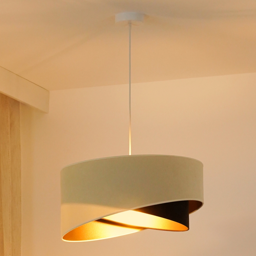 Brilagi - LED-Hängeleuchte LYRA 1xE27/15W/230V cremefarben/schwarz/golden