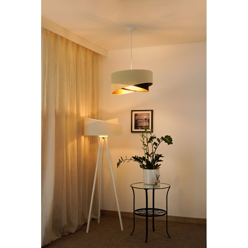 Brilagi - LED-Hängeleuchte LYRA 1xE27/15W/230V cremefarben/schwarz/golden