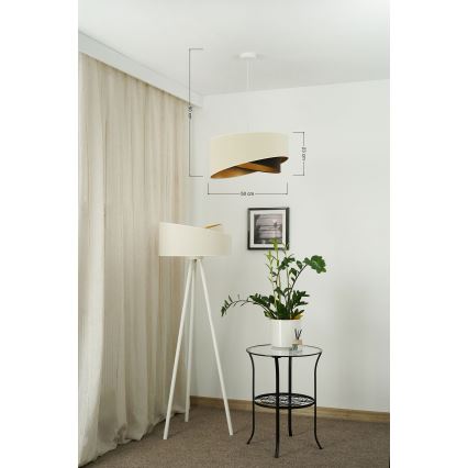 Brilagi - LED-Hängeleuchte LYRA 1xE27/15W/230V cremefarben/schwarz/golden