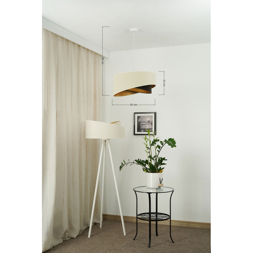 Brilagi - LED-Hängeleuchte LYRA 1xE27/15W/230V cremefarben/schwarz/golden