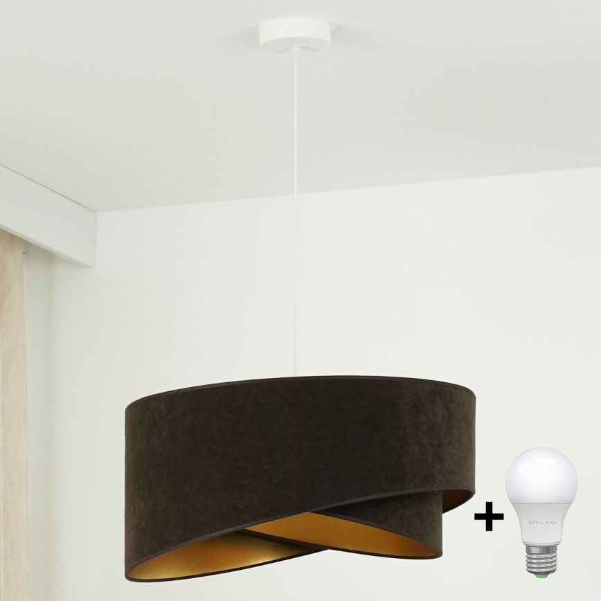 Brilagi - LED-Hängeleuchte LYRA 1xE27/15W/230V dunkelbraun/golden